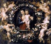 Madonna on Floral Wreath